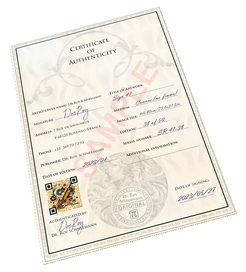 Certificat of Authencitcy Artspeeder